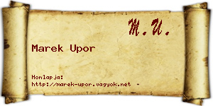 Marek Upor névjegykártya